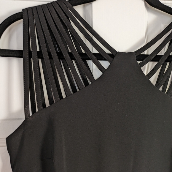 Vintage JOSEPH RIBKOFF black statement strap dress in size 8 - Picture 2 of 9